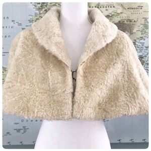 NWT Free People Faux Fur Shrug Capelet Jacket Cape